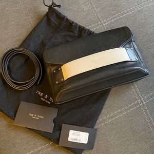 Rag and bone black and white multi Pilot clutch